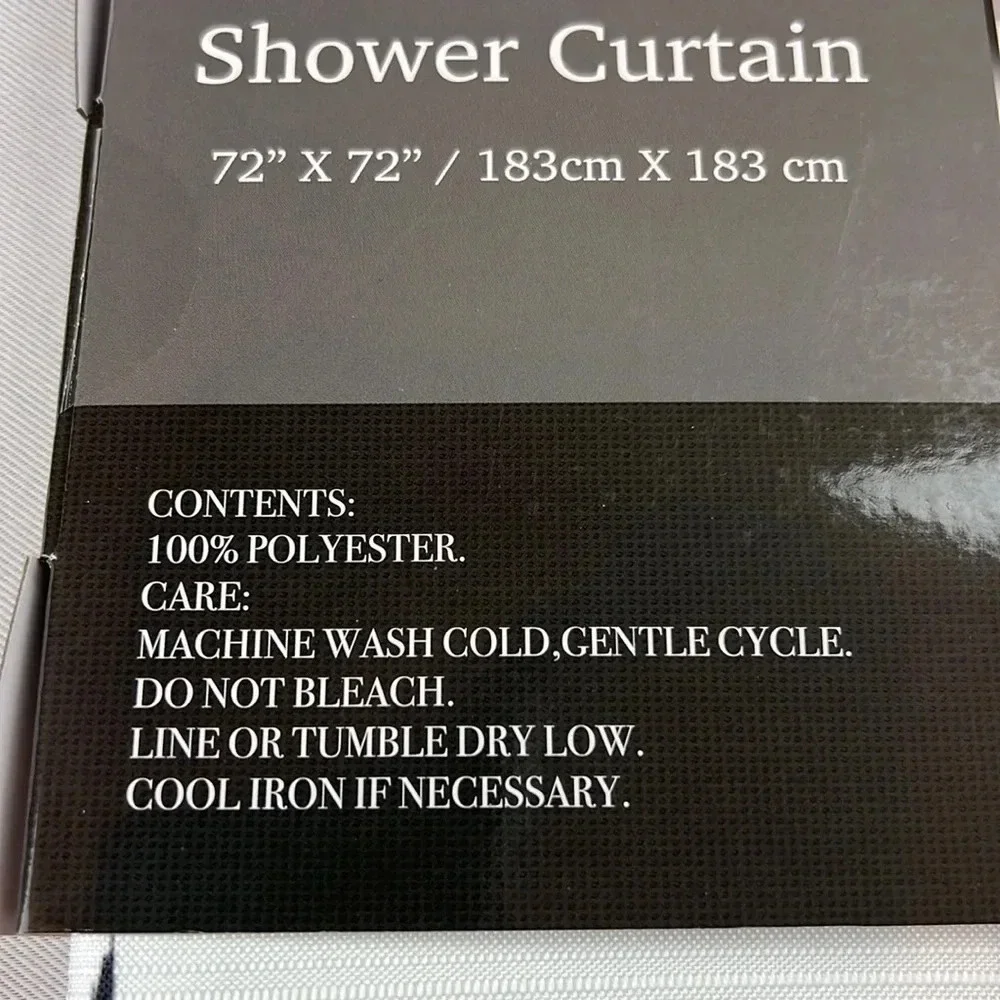 Luxury Home Paris‎ Print Shower Curtain With 12 Beaded Metal Hooks Brand New